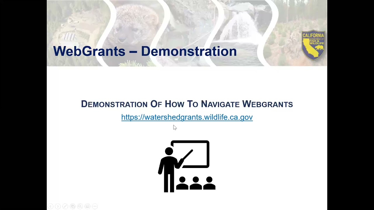 Cannabis Restoration Grant Program: WebGrants Application Workshop