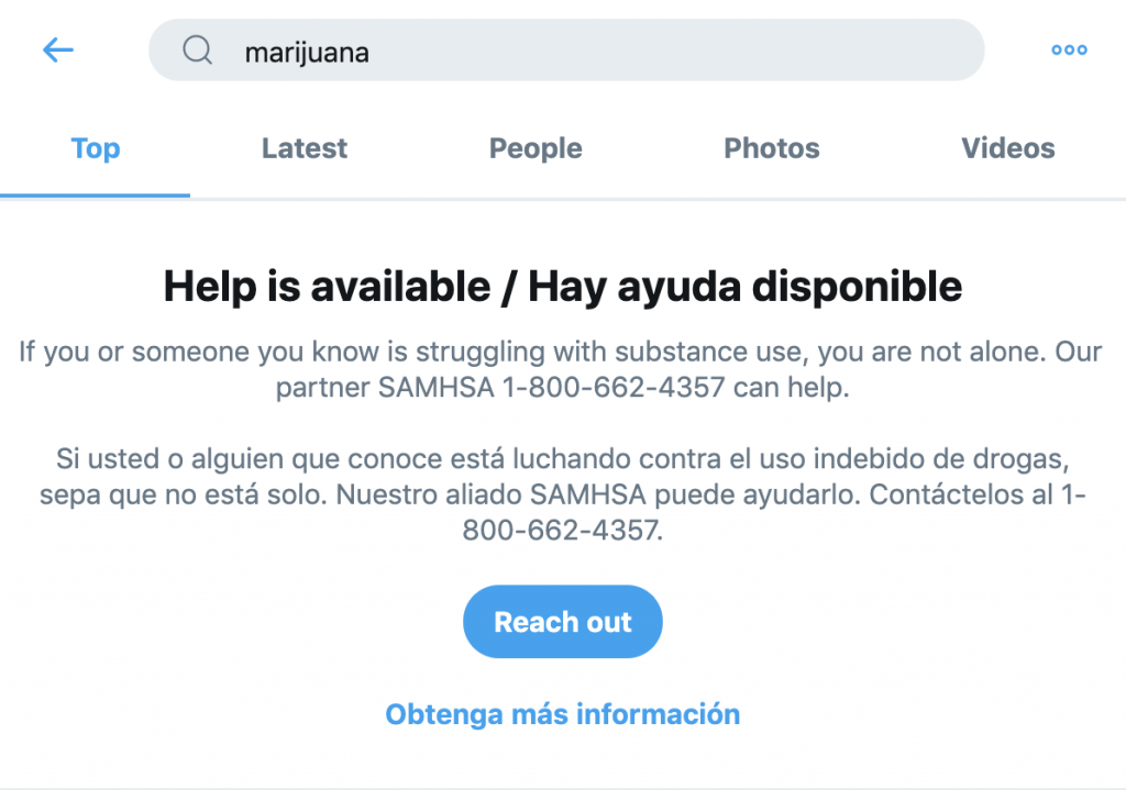Twitter Stops Suggesting People Who Search For ‘Marijuana’ May Need Drug Treatment