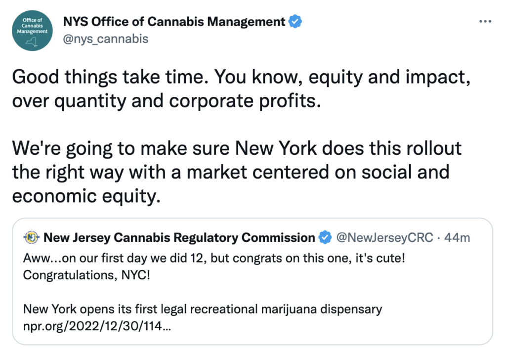 New York And New Jersey Marijuana Regulators Spar On Twitter Over Which State’s Legalization Plan Is Better