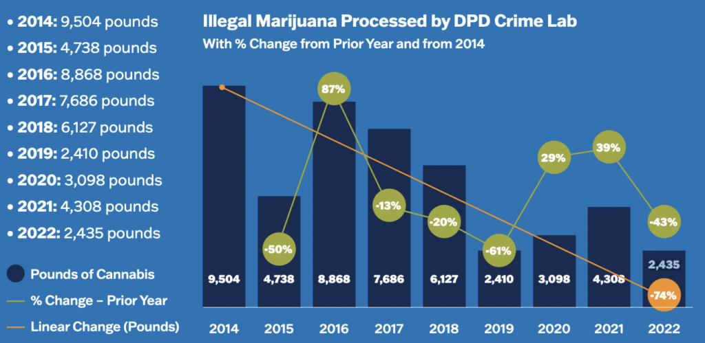 Denver Police Processed Record-Low Amount Of Illicit Marijuana As State’s Legal Cannabis Market Evolves, City Report Shows