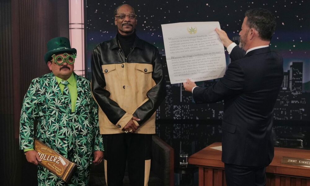 Jimmy Kimmel Proclaims October 20—Snoop Dogg’s Birthday And Midpoint To 4/20—As New Marijuana Holiday Called ‘DoggFather’s Day’